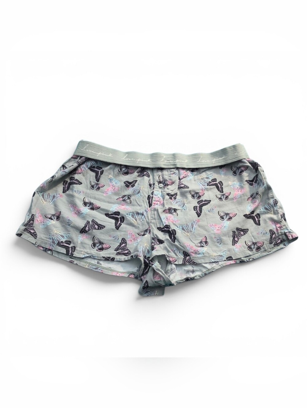 Victoria’s Secret PINK Sage Green Butterfly Sleep Shorts XL Pajama Lounge